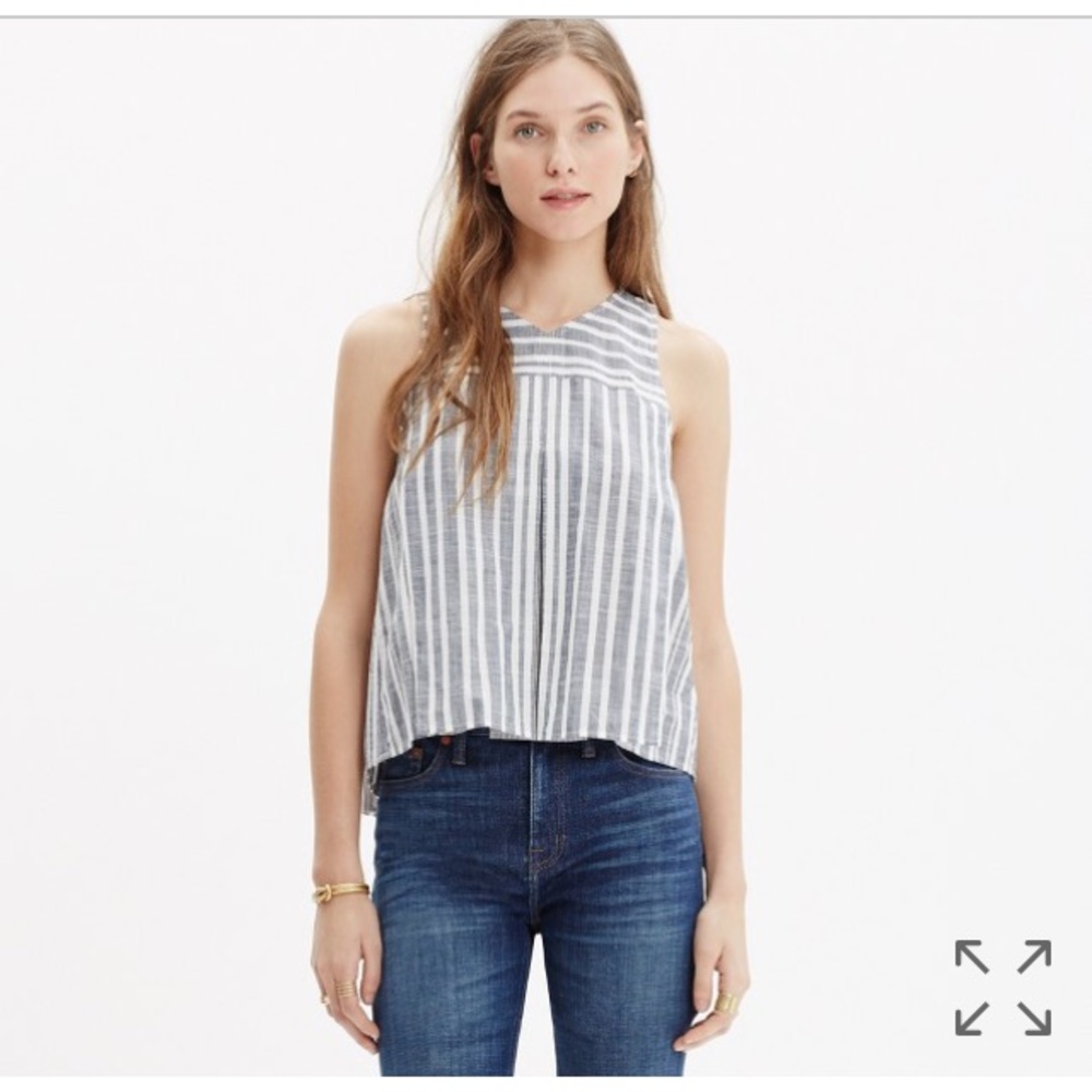 Madewell trapeze crop tank in stripes mix